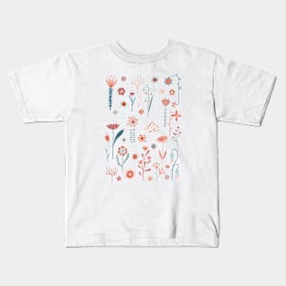 Scandi Wildflowers Of The Summer Kids T-Shirt